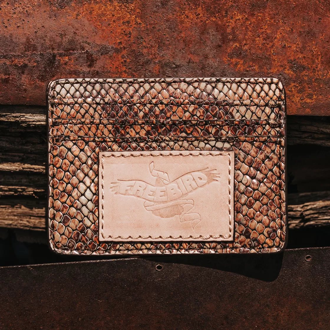 FREEBIRD STORES Cc Wallet Pink Snake Shop