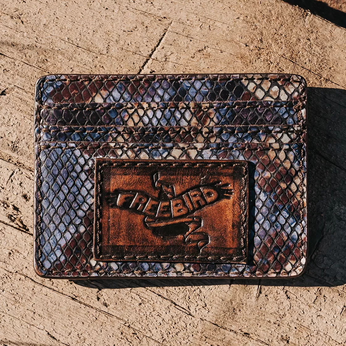 FREEBIRD STORES Cc Wallet Blue Multi Snake Fashion