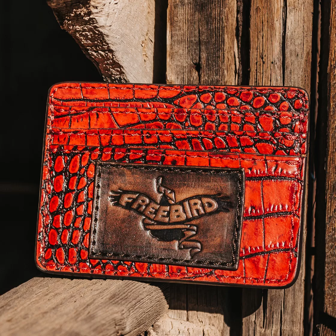 FREEBIRD STORES Cc Wallet Red Croco Shop