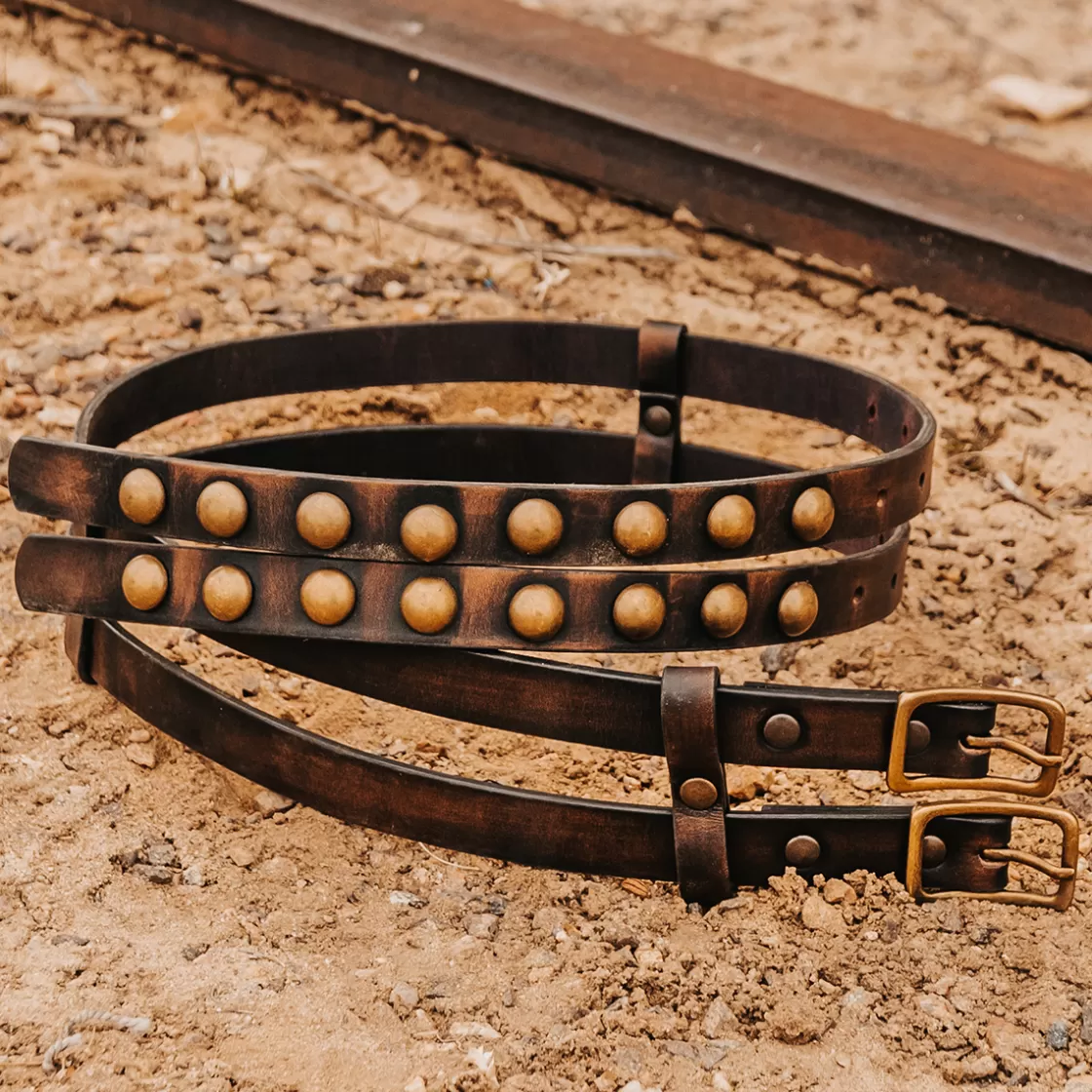 FREEBIRD STORES Double Belt Black Distressed Best