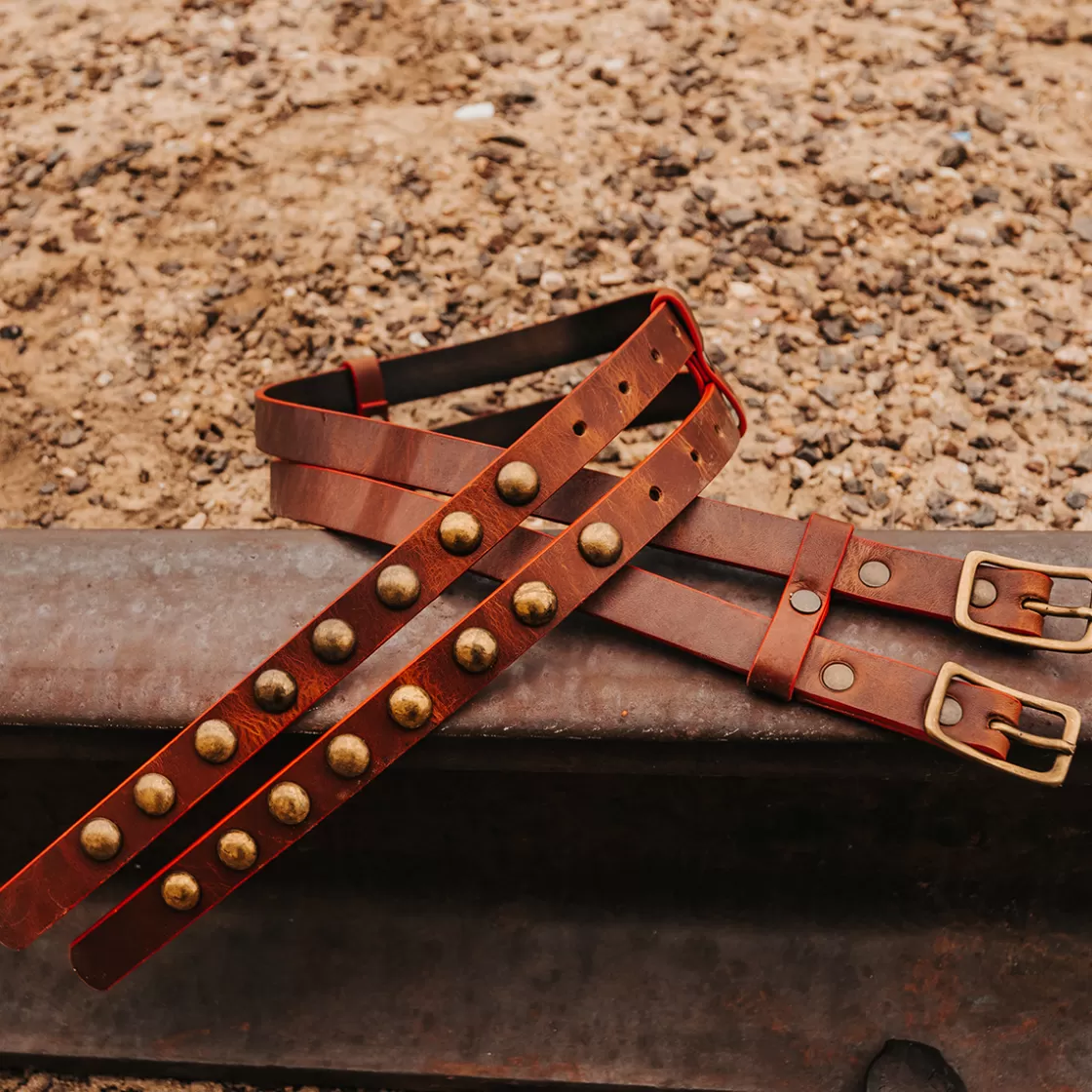 FREEBIRD STORES Double Belt Brown Sale