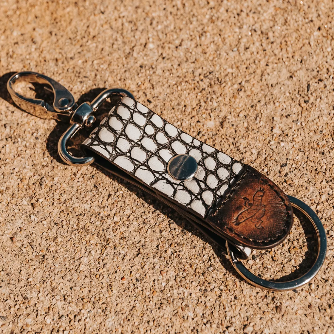 FREEBIRD STORES Key Chain White Croco Store