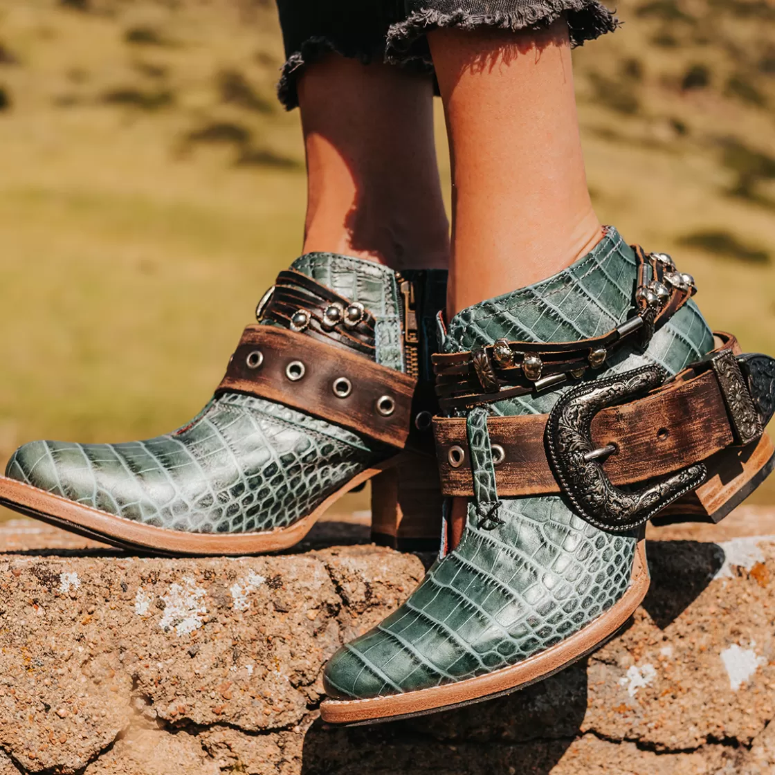 FREEBIRD STORES Saloon Turquoise Croco Clearance