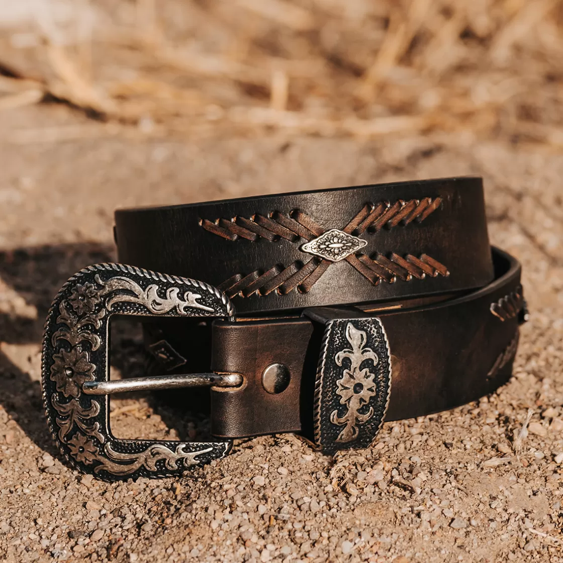 FREEBIRD STORES Westbound Belt Black Distressed Sale